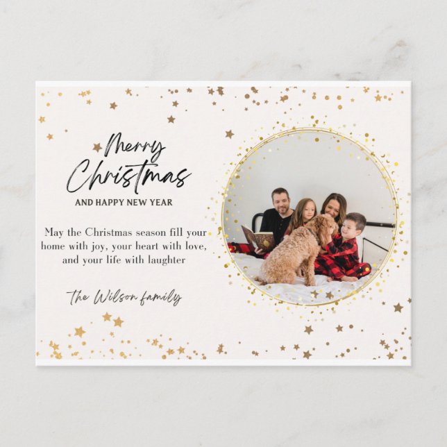 Neujahr und frohe Weihnachten 2024 Grußkarten Postkarte (Vorderseite)