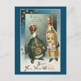 NEUJAHR VINTAG BEST WISHES POSTCARD FEIERTAGSPOSTKARTE