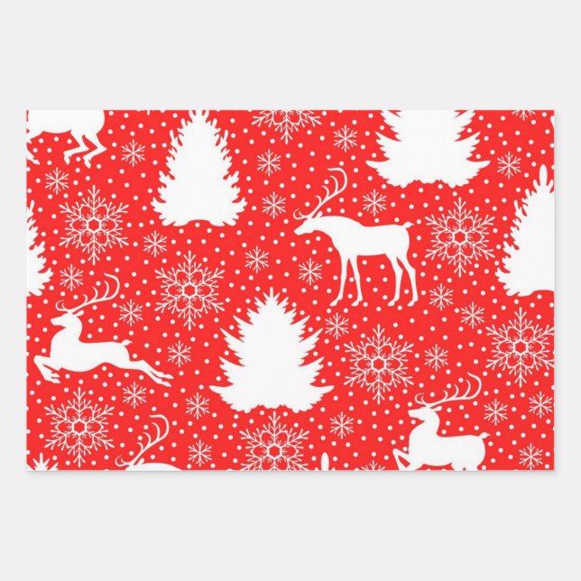 Neujahresmuster Geschenkpapier Set (Vorderseite)