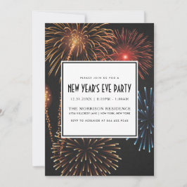 NEUJÄHRIGE PARTY EINLADUNG| Moderne Feuerwerkskörp Einladung
