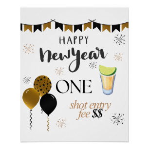 Neujahrs-Eintrittspreis-Party-Schild für einen Sch Poster