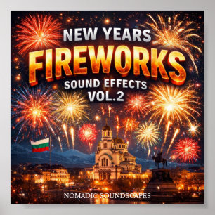 Neujahrs-Feuerwerk-Soundeffekte Albumcover Poster
