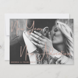 Neujahrs-Foto für neue Abenteuer-Engagement Einladung