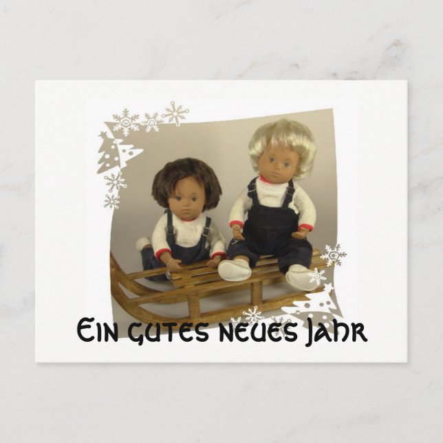 Neujahrs Glückwünsche Postkarte (Vorderseite)