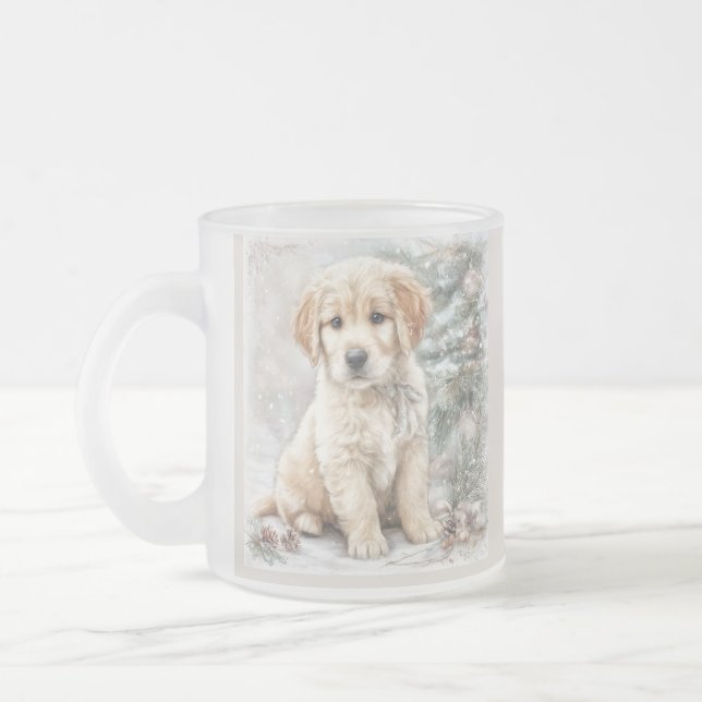Neujahrs Hund und Schnee Mattglastasse (Links)