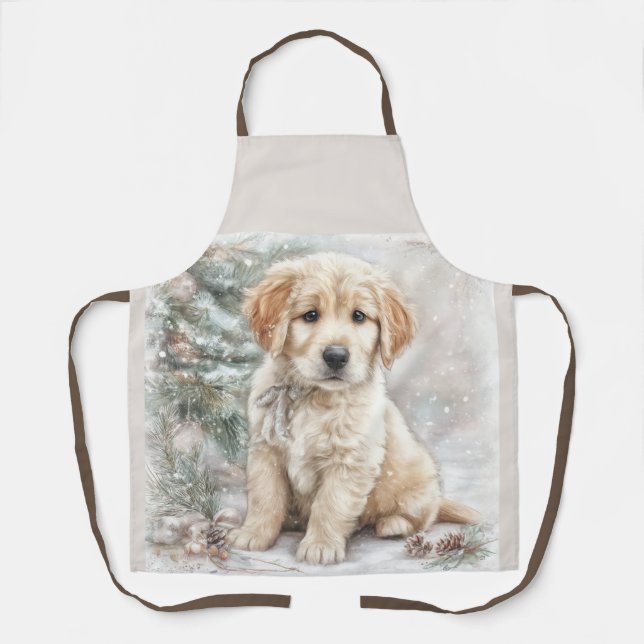 Neujahrs Hund und Schnee Schürze (Vorderseite)