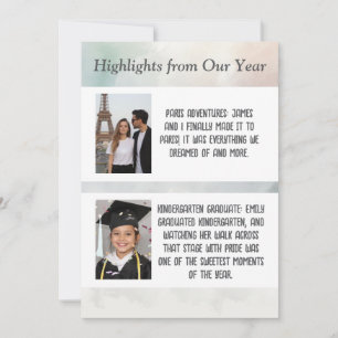 Neujahrs-Newsletter-Fotokarte mit individuellem De Einladung