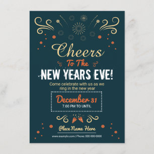 Neujahrs-Party-Einladungsflyer Einladung