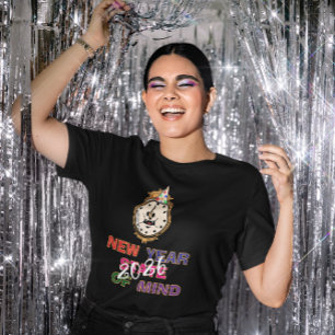 Neujahrs-Staatsgeist 2026 Goldbesatz-Uhr T-Shirt