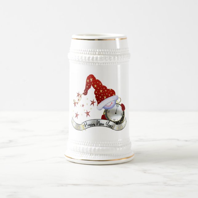 Neujahrs Stein Bierglas (Mittel)