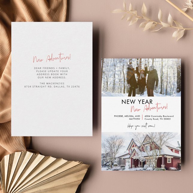 Neujahrsabenteuer Zuhause Weihnachtsfest Mitteilungskarte (Von Creator hochgeladen)