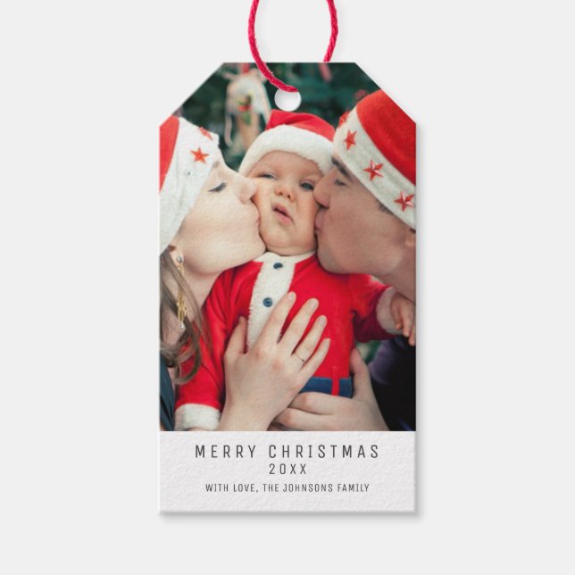 Neujahrsfamilie Foto Baby Image Geschenkanhänger (Vorderseite)