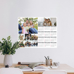 Neujahrsfamilie - Personalisierter Foto-Kalender 2 Poster