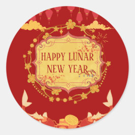 Neujahrsfeier am Montag: Eine Nacht der Freude Runder Aufkleber