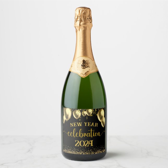 Neujahrsfeier in Gold und Schwarz (Vorderseite)