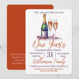Neujahrsfeier Party Bubbly Einladung