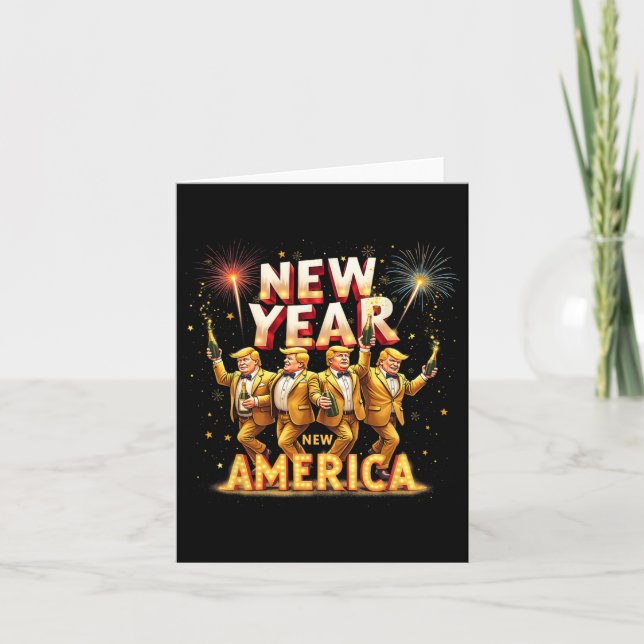 Neujahrsfeier Patriotic Funny Trump Spaß G Karte (Vorderseite)