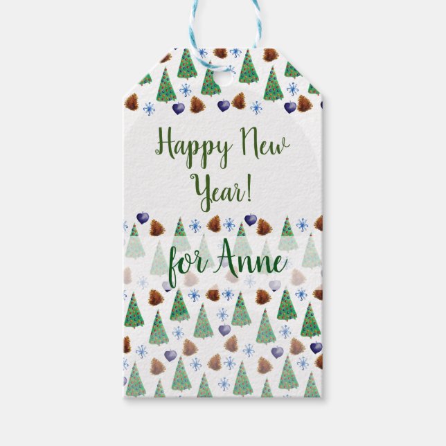 Neujahrsfeier - Tag für Geschenke Geschenkanhänger (Vorderseite)