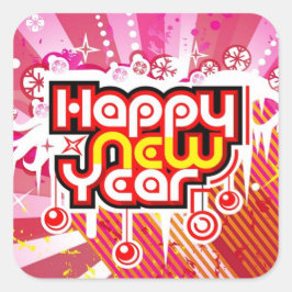 Neujahrsfeiersticker Quadratischer Aufkleber