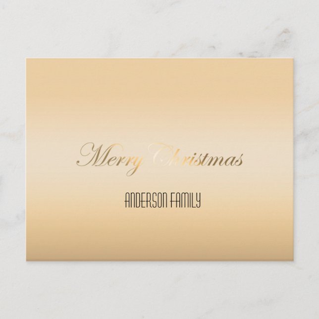 Neujahrsferien goldgelb und elegant postkarte (Vorderseite)