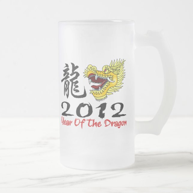 Neujahrsfest-Drache 2012 Mattglas Bierglas (Rechts)