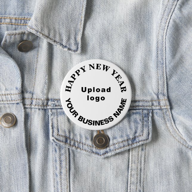 Neujahrsgrüße auf weißem Knopf Button (Beispiel)