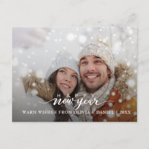 Neujahrskalligrafie für moderne Fotos Postkarte