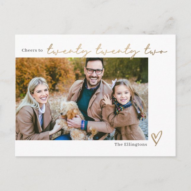 Neujahrskarte für das bearbeitbare Jahr Feiertagspostkarte (Vorderseite)