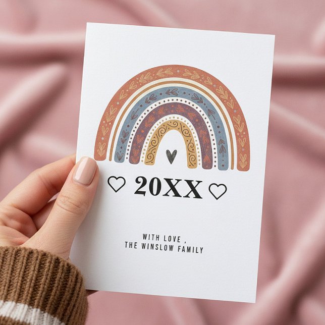 Neujahrskarte – Personalisierter Name oder Familie Feiertagskarte (Von Creator hochgeladen)