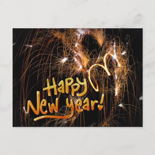 Neujahrskarte Postkarte (Vorderseite)