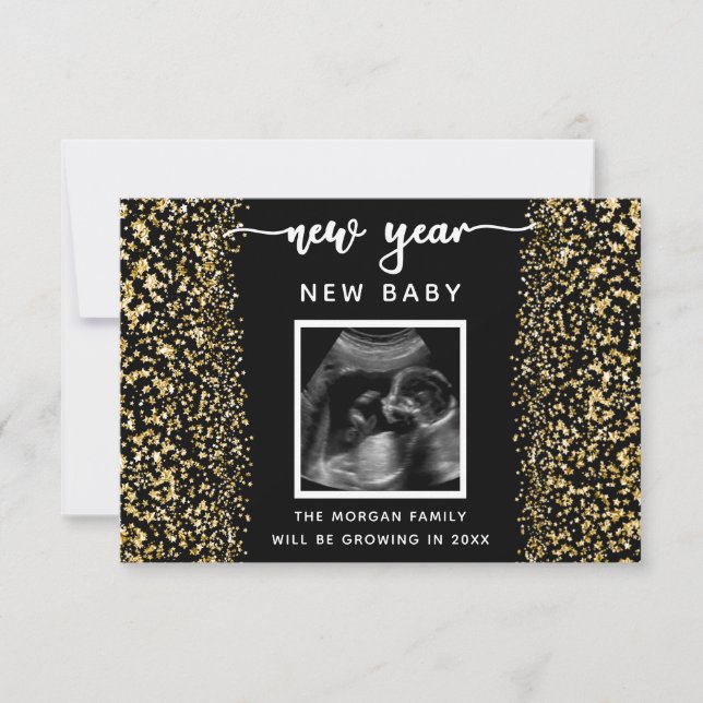 Neujahrskünstliche Ankündigung von Fotokarten (Vorderseite)