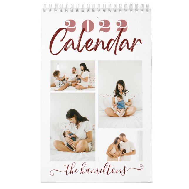 Neujahrsmaroon des Fotos der modernen Sketchy-Kall Kalender (Titelbild)