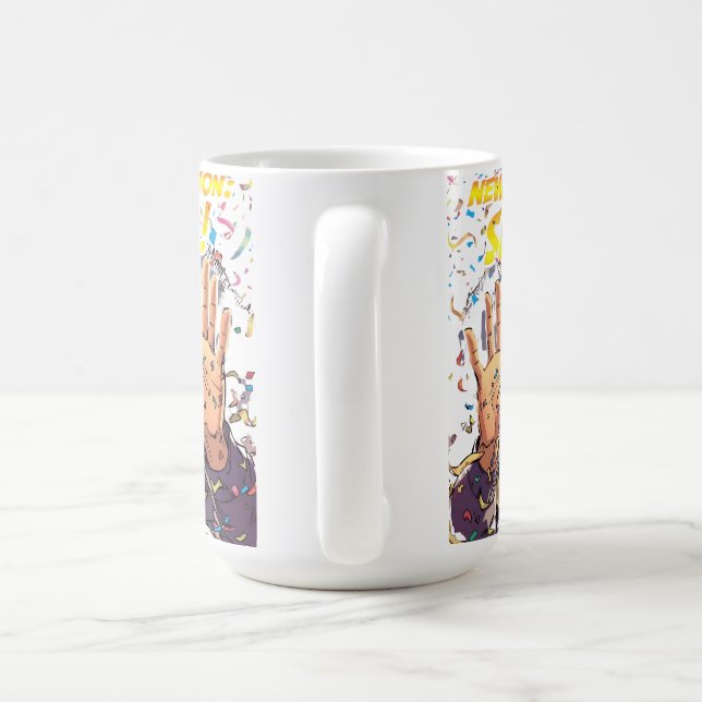 Neujahrsmission: Überleben! Lustige Comicfigur Kaffeetasse (Henkel)