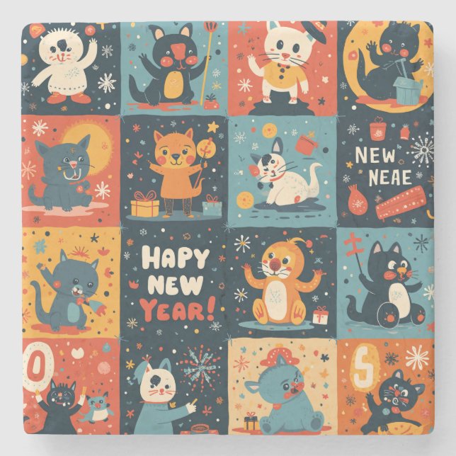 Neujahrsmuster Untersetzer (Vorderseite)