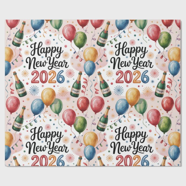 Neujahrspapier 2026 geschenkpapier (Flach)