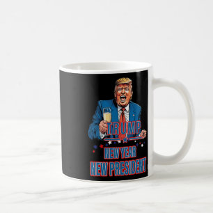 Neujahrspräsident Funny Trump 2025 nimmt Amerika Kaffeetasse