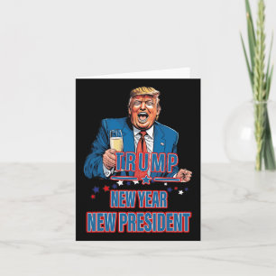 Neujahrspräsident Funny Trump 2025 nimmt Amerika Karte
