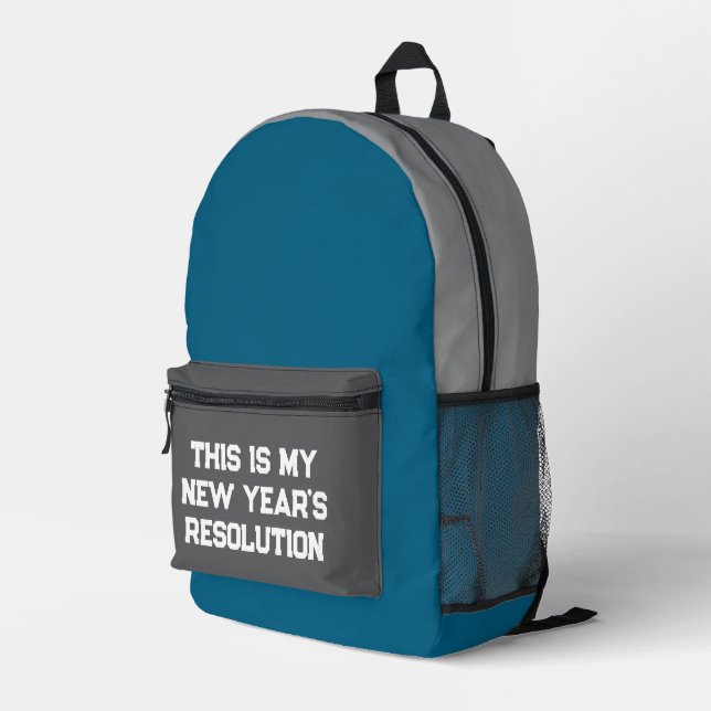 Neujahrsresolution Bedruckter Rucksack (Rückseitige Ecke Rechts)