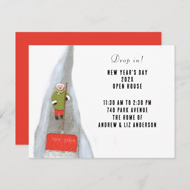 Neujahrstag Einladung (Vorne/Hinten)