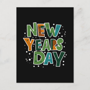 Neujahrstag Postkarte