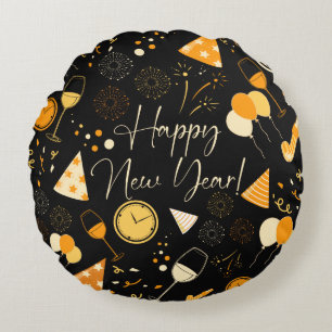 Neujahrstag Rundes Kissen