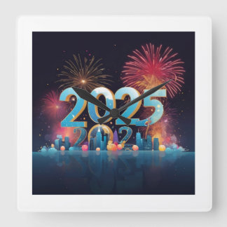 Neujahrstakt Quadratische Wanduhr
