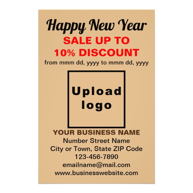 Neujahrsverkauf auf hellbraunem Foto (Vorne)