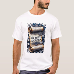 Neujahrsvorsatz-T-Shirt, Ornamentale Schriftrolle T-Shirt