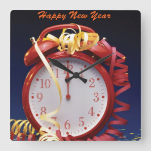Neujahrswall-Uhr Quadratische Wanduhr