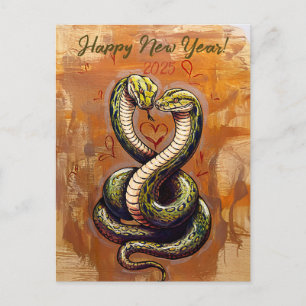 Neujahrswunsch für die Liebe 2025 Holzschlangenkar Postkarte