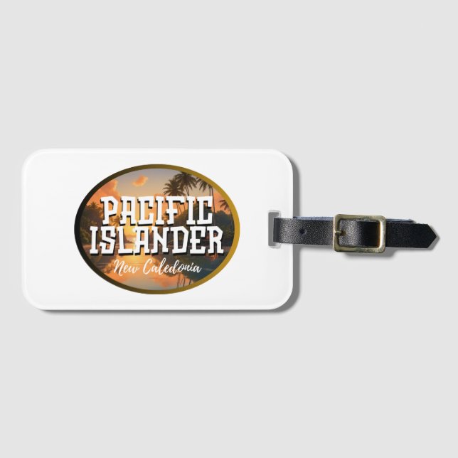 Neukaledonia Pacific Islander Gepäckanhänger (Vorderseite (Horizontal))