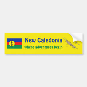 Neukaledonien-Flagge + Karte Aufkleber Autoaufkleber
