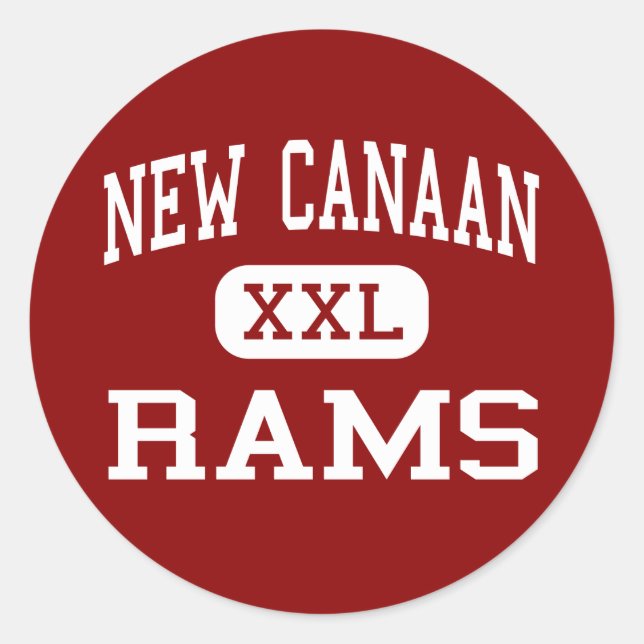 Neukanaan - Rams - Hoch - Kanaischer Connecticut Runder Aufkleber (Vorderseite)