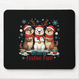 Neulich festliche Spaß Weihnachten Otter Tiere Tie Mousepad